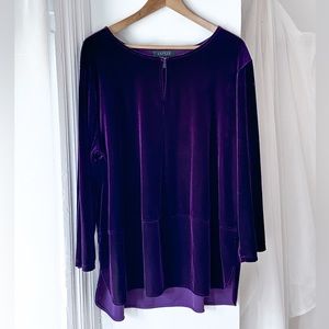 💎 RALPH LAUREN 💎 velvet tunic dress M • long sleeve • purple